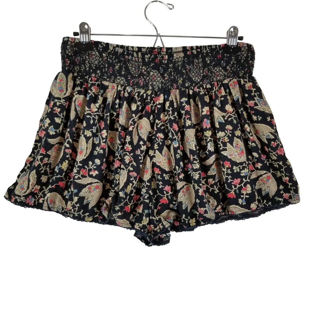Denim & Supply Ralph‎ Lauren Shorts Womens Small Black Floral Smocked Boho Lace